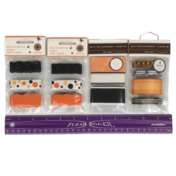 Martha Stewart Crafts Halloween Decorative Tape Jack-O-Lanterns Fall Lot of 4 - Picture 2 of 11